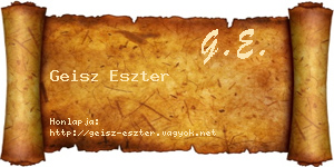 Geisz Eszter névjegykártya